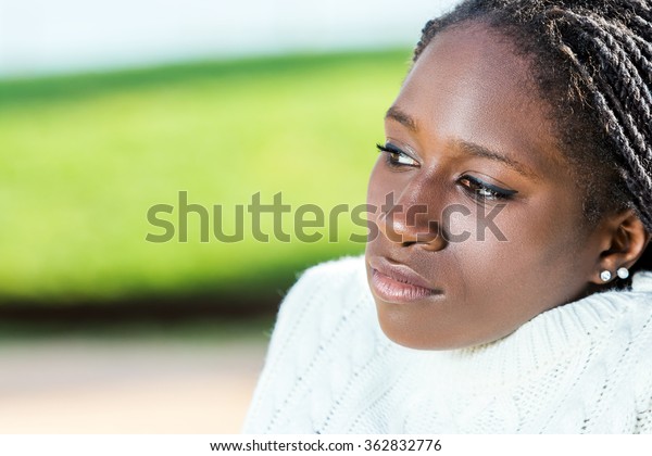 Close Outdoor Portrait African Teen Girl Stock Photo Edit Now