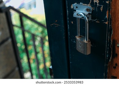 close up of padlock in locked condition