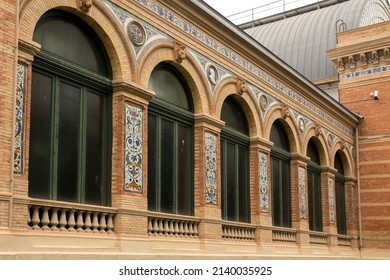 Close Up Of Velázquez Palace Located In Buen Retiro Park, Madrid, Spain.