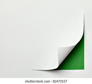 Close Up Of  A Paper With Curled Edge On White Background