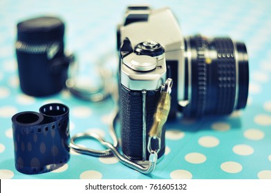 Close up of the part of old camera