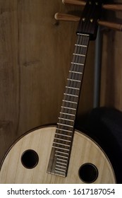 Close Up Part Of Ruan. A Traditional Chinese Plucked String Instrument. 