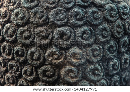a close up pattern of a budhhist temple
