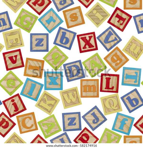 Close Pattern Colorful Alphabet Blocks On Stock Photo (Edit Now) 582174916