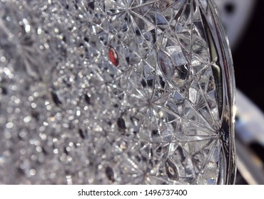 Close up pattern of crystal glass of desert plateau.