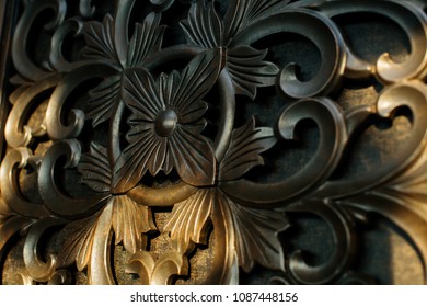 Close Up Of Patterns Of A Traditional Malay Wood Carving