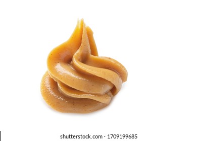 close up of peanut butter isolated on white background, File contains a clipping path.