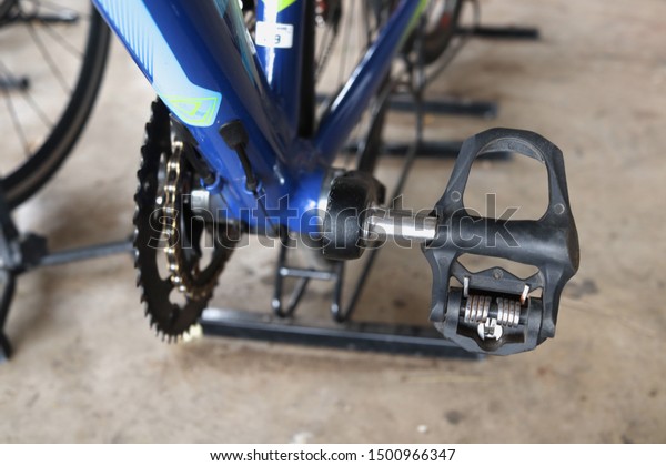 Close Pedal Bike On Cement Floor Stock Photo Edit Now 1500966347