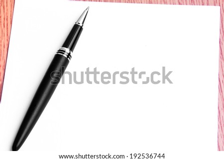 Close Up Pen And Blank Paper For Writing Notes