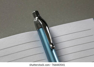 Close up of Pen on notebook