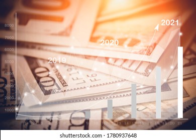 Close up perspective view of banknotes as background. Money and finance. Money and saving concept. Success, wealth and poverty, poorness concept. Business Growth concept