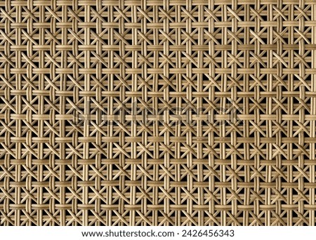 Close up photo of beautiful hand woven synthetic rattan texture in many various colors. Wicker art or rattan weaving art pattern in many shapes. Seamless texture.