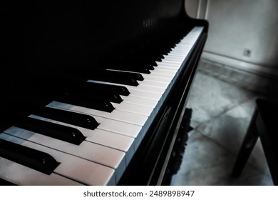 Close up photo of black and white piano keys. - Powered by Shutterstock