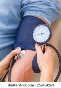 Close Up Photo Of Blood Pressure Measurement