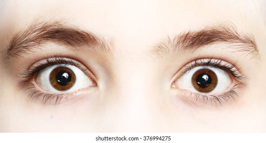 close up photo of boy eyes wide open