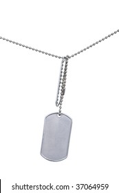 Close Up Photo Of Dog Tag Isolated On White Background