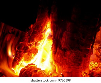 Close up photo of a fire