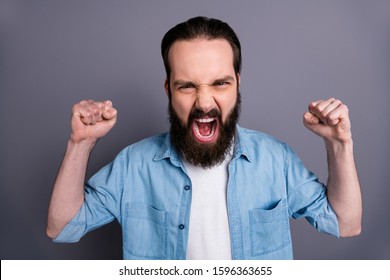 Close Photo Furious Outraged Guy Have Stock Photo 1596363655 | Shutterstock