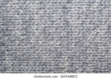 Close Up Photo Of Gray Wool Sweater Texture As Abstract Background.