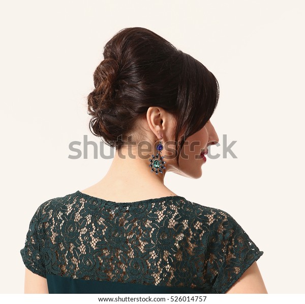 Close Photo Indian Woman Updo Hair Stock Photo Edit Now 526014757