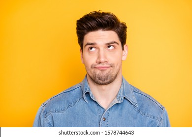 Close Up Photo Of Man Bothered With Listening To Advice Of His Friends Rolling His Eyes Isolated Vibrant Color Background