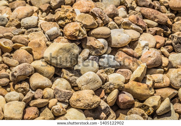 Close Photo Pile Smoothed River Rocks Stock Photo Edit Now