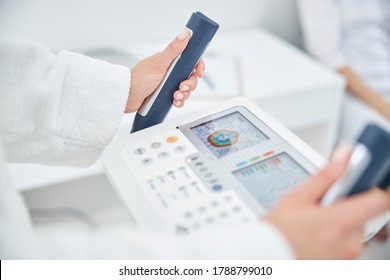 Close Up Photo Of Test Machine Providing A Comprehensive View Of Body Composition Balance