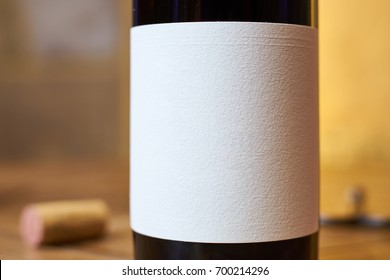 Close Up Photo From A Wine Bottle, With A Clear Editable Label