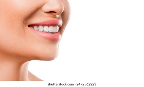 Close up photo of a woman smiling. Teeth whitening and health concept. - Powered by Shutterstock