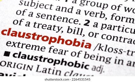 close up photo of the word claustrophobia