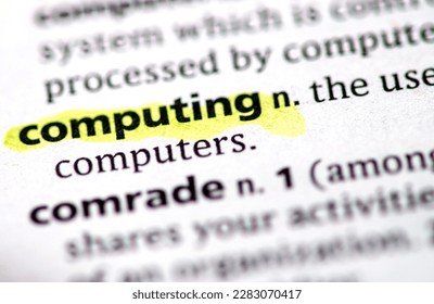 Close up photo of the word computing
