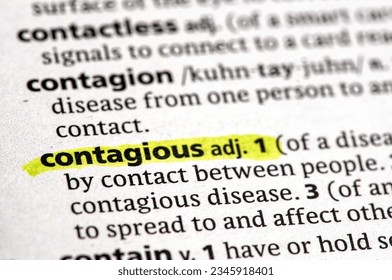 close up photo of the word contagious