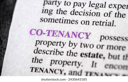 close up photo of the words co tenancy