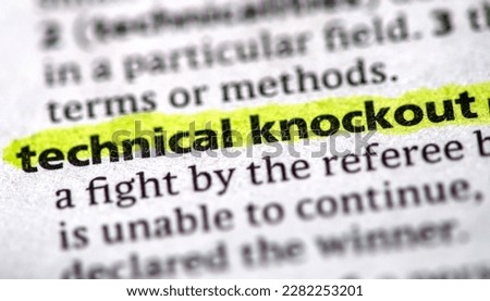 close up photo of the words technical knockout