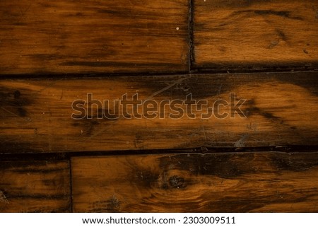 Close up photo of worn and aged hardwood floor. 