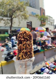 Close Up Photos Of Traditional Choco Nuts Ice Cream From Indonesia