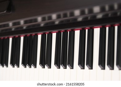 Close Up Piano Keys Top View