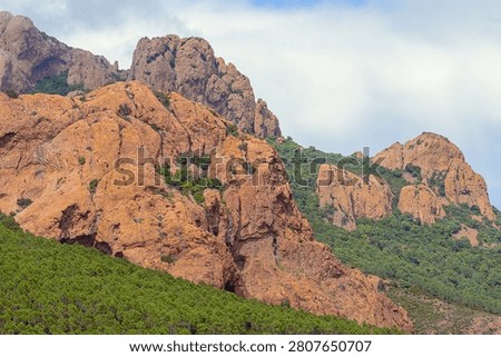 Close up of the Pic du Cap Roux in the Esterel Massif, between Saint-Raphael and Cannes