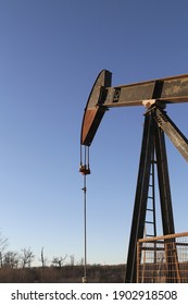 Close Up Picture Of Old Rusty Pump Jack 