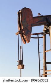 Close Up Picture Of Old Rusty Pump Jack 