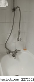 close up picture of shower accessorries