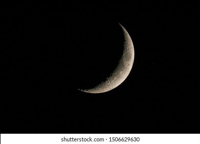 Close up picture of waxing crescent moon.  Atlanta, GA.  July 19,2019 