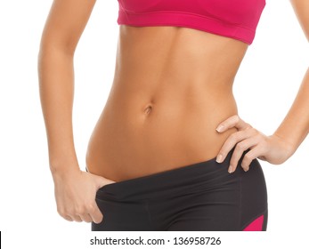 Close Up Picture Of Woman Trained Abs