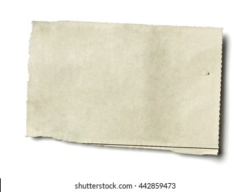 Close Up Of Piece Of News Paper On White Background