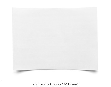 Close Up Of  A Piece Of Note Paper On White Background