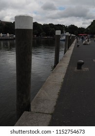 A close up of a pier. 