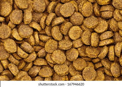 Close Up Of A Pile Of Dog Kibble