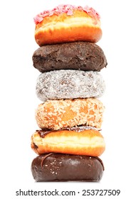 Close Up Of Pile Of Donuts, Viewed Form Above