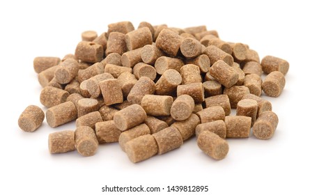 Close Up Pile Of Fish Food Pellets.