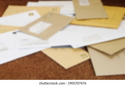 Close Up Of A Pile Of Mail On Doormat